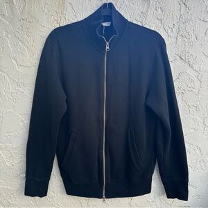 LOOPWHEELER Sweatshirt Jacket Men Medium Japan Full Zip Long‎ Sleeve Black